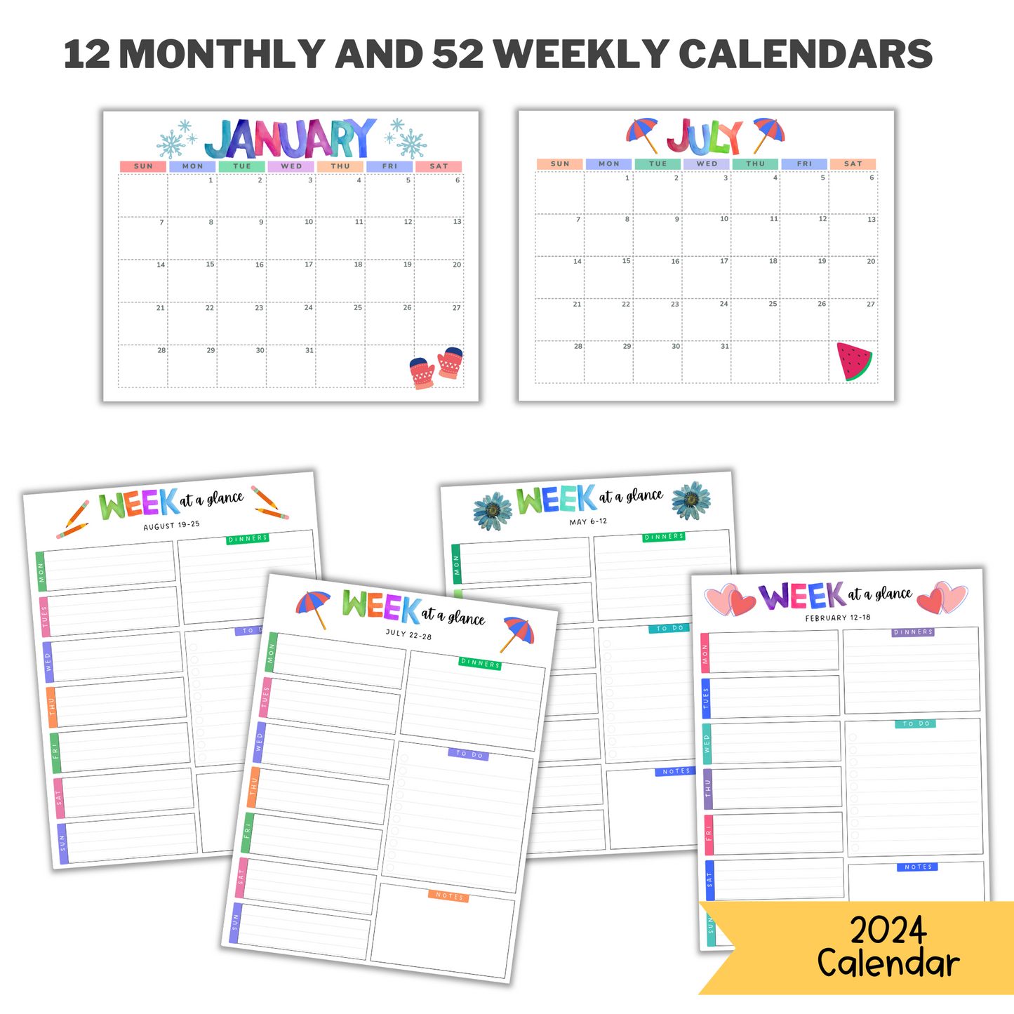 2025 Printable Calendar Bundle