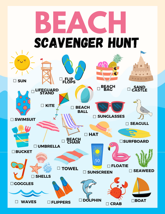 Beach Day Scavenger Hunt