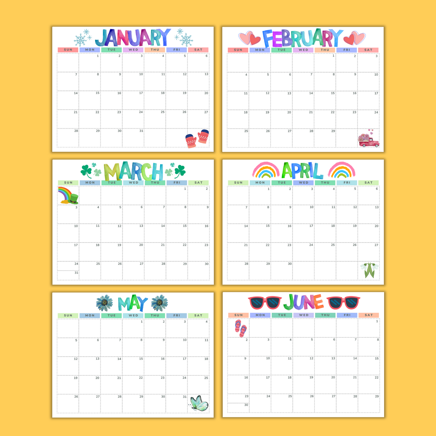 2025 Printable Calendar Bundle