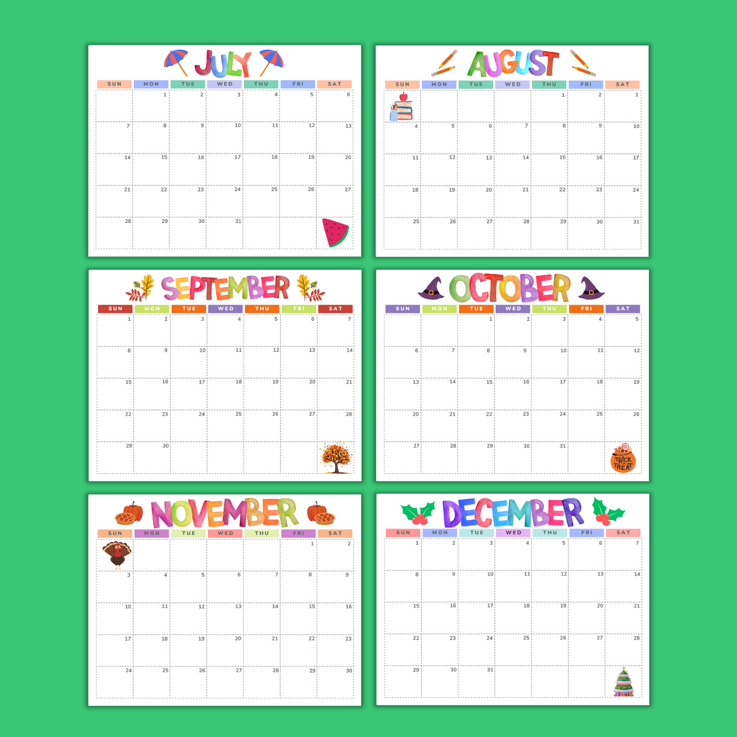 2025 Printable Calendar Bundle