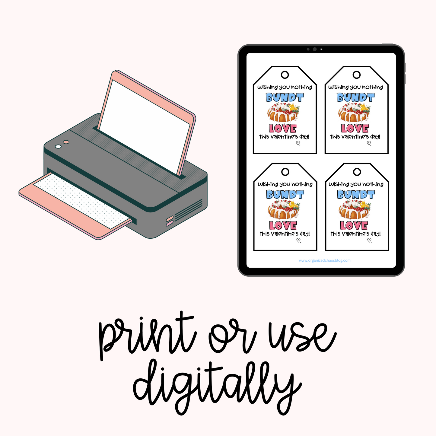 Bundt Cake Valentine's Day Tag