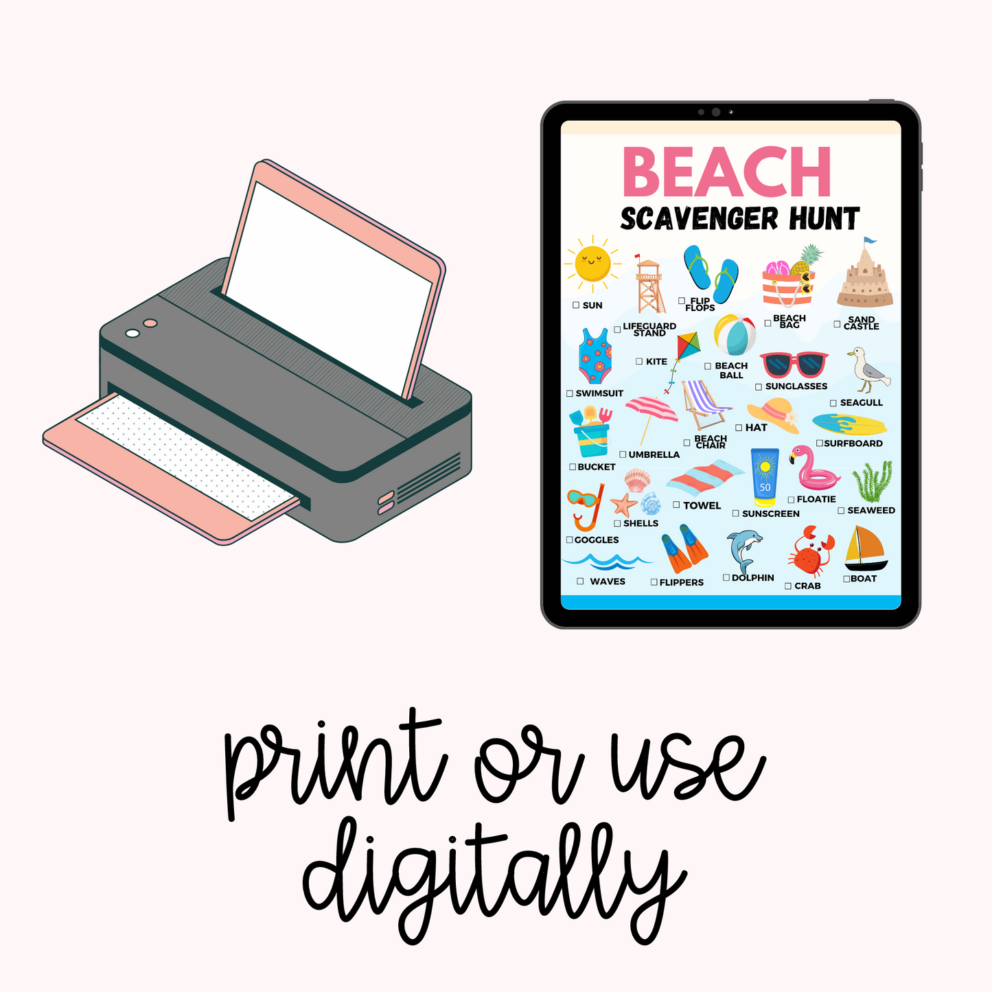 Beach Day Scavenger Hunt