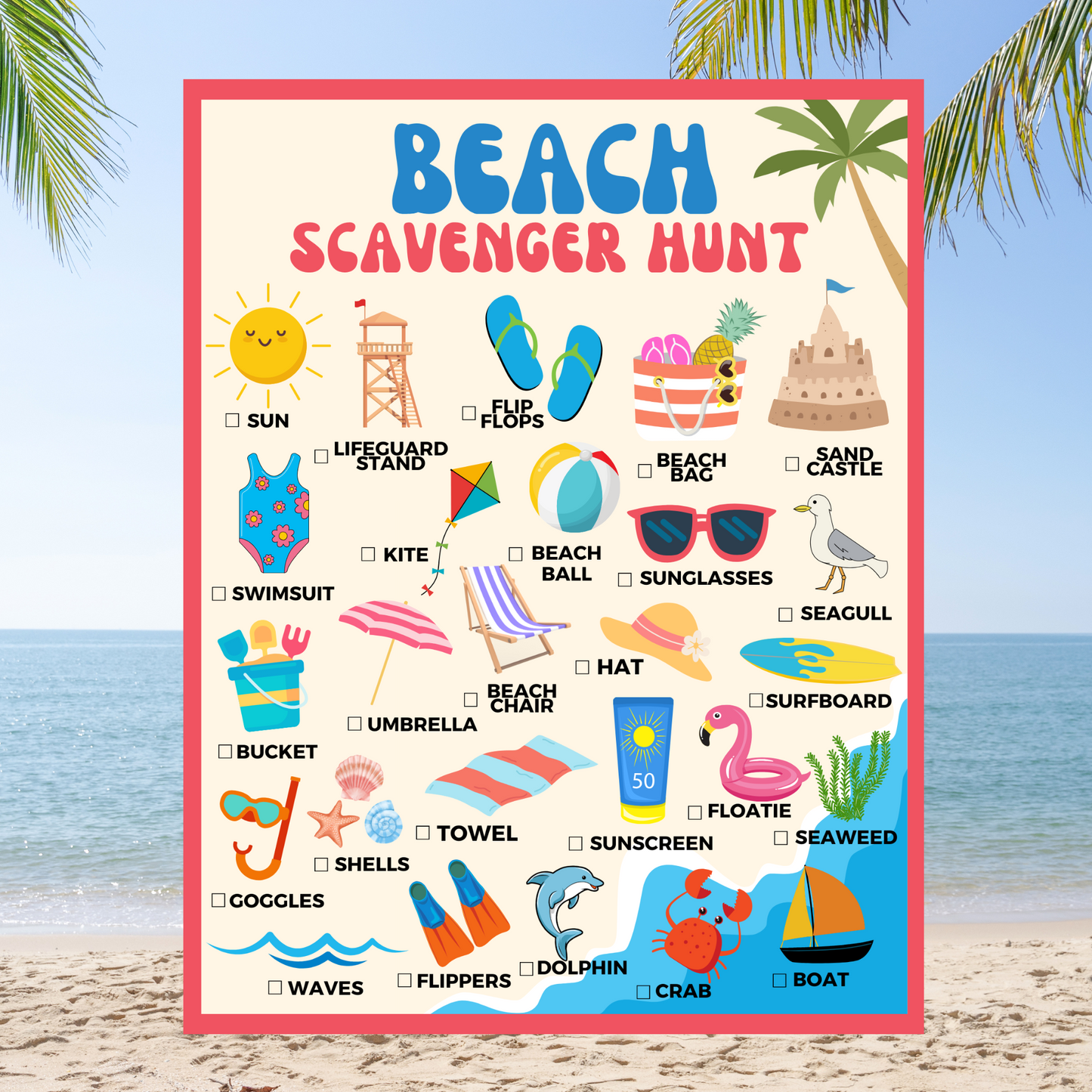 Beach Day Scavenger Hunt