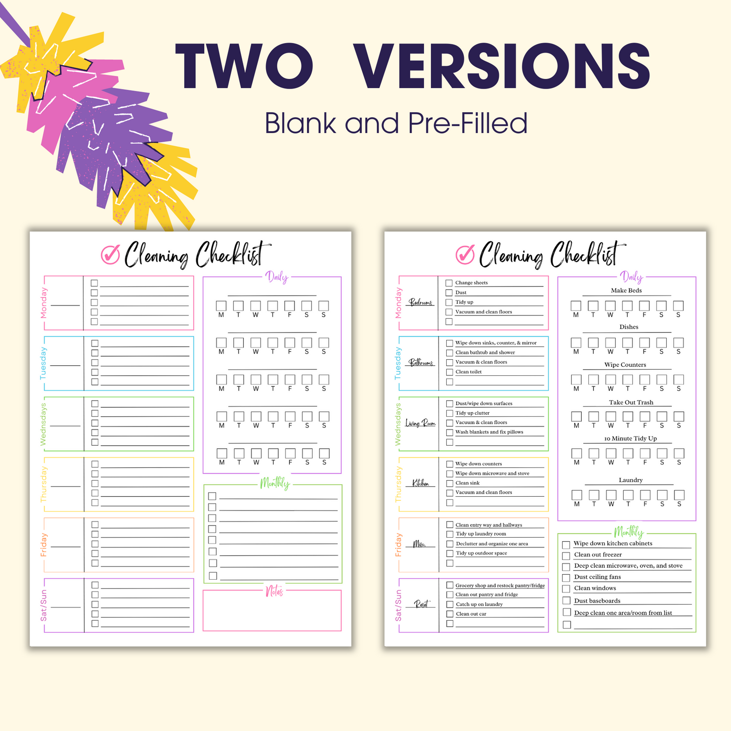 Zone Cleaning Checklist