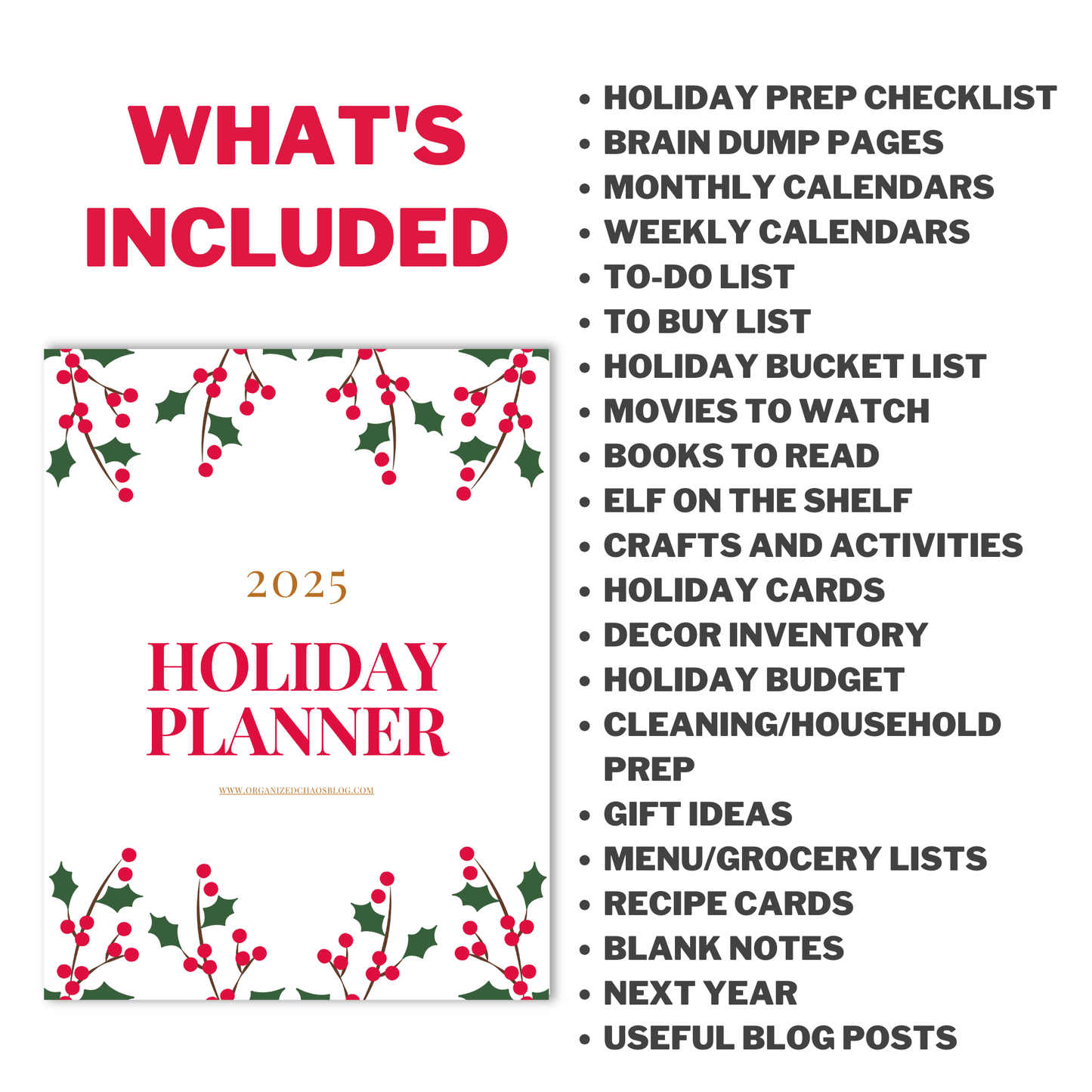 2025 Holiday Planner