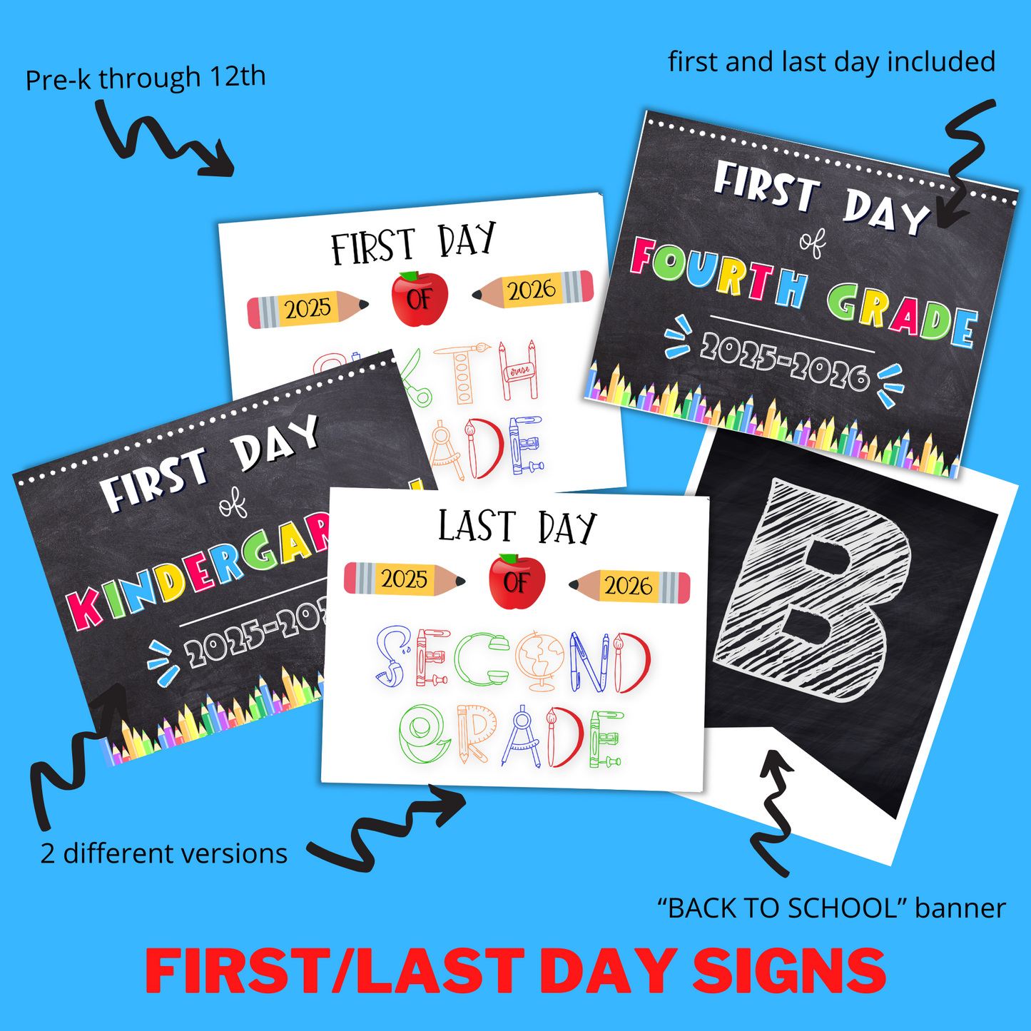 First/Last Day of School Signs 2025-2026