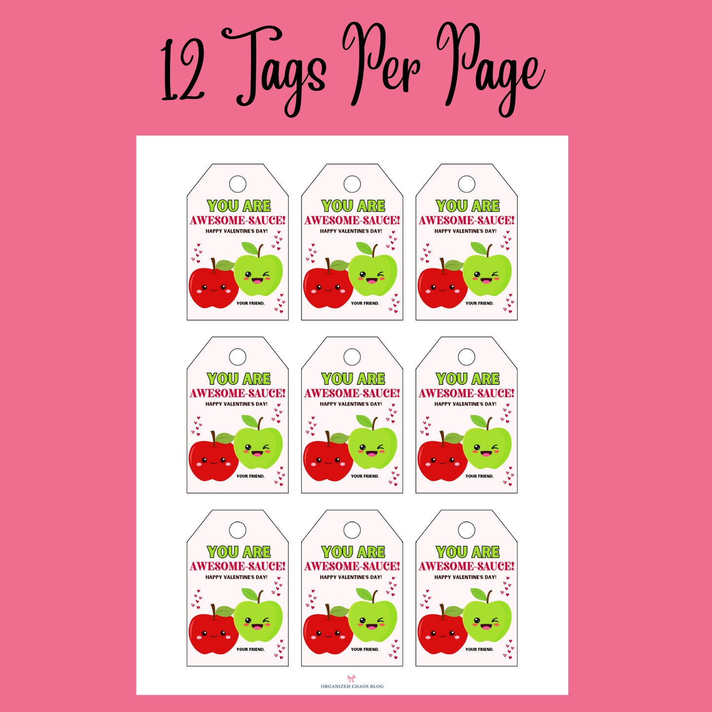 Valentine's Day Gift Tags - You Are Awesome-Sauce!