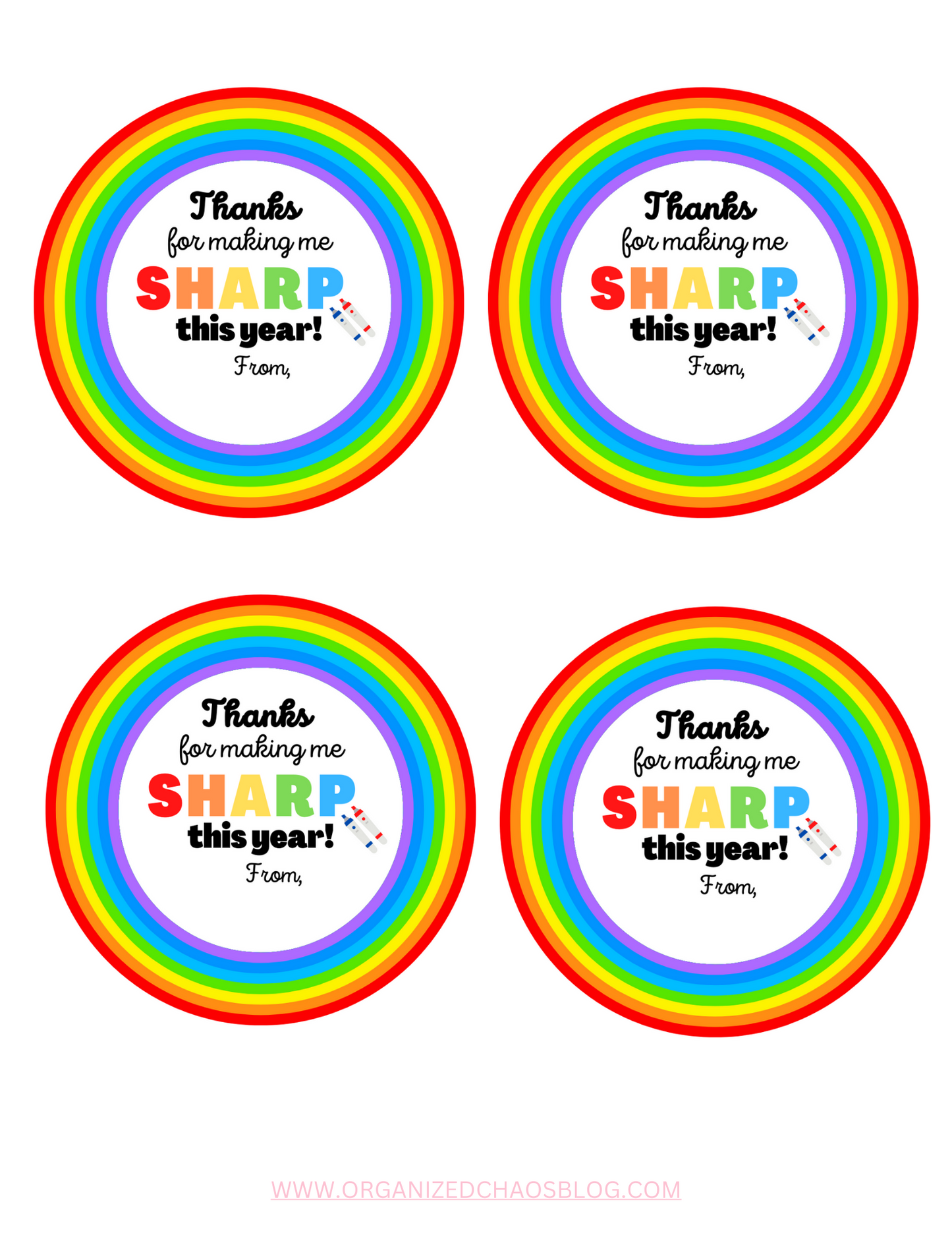 Teacher Appreciation Gift Tags