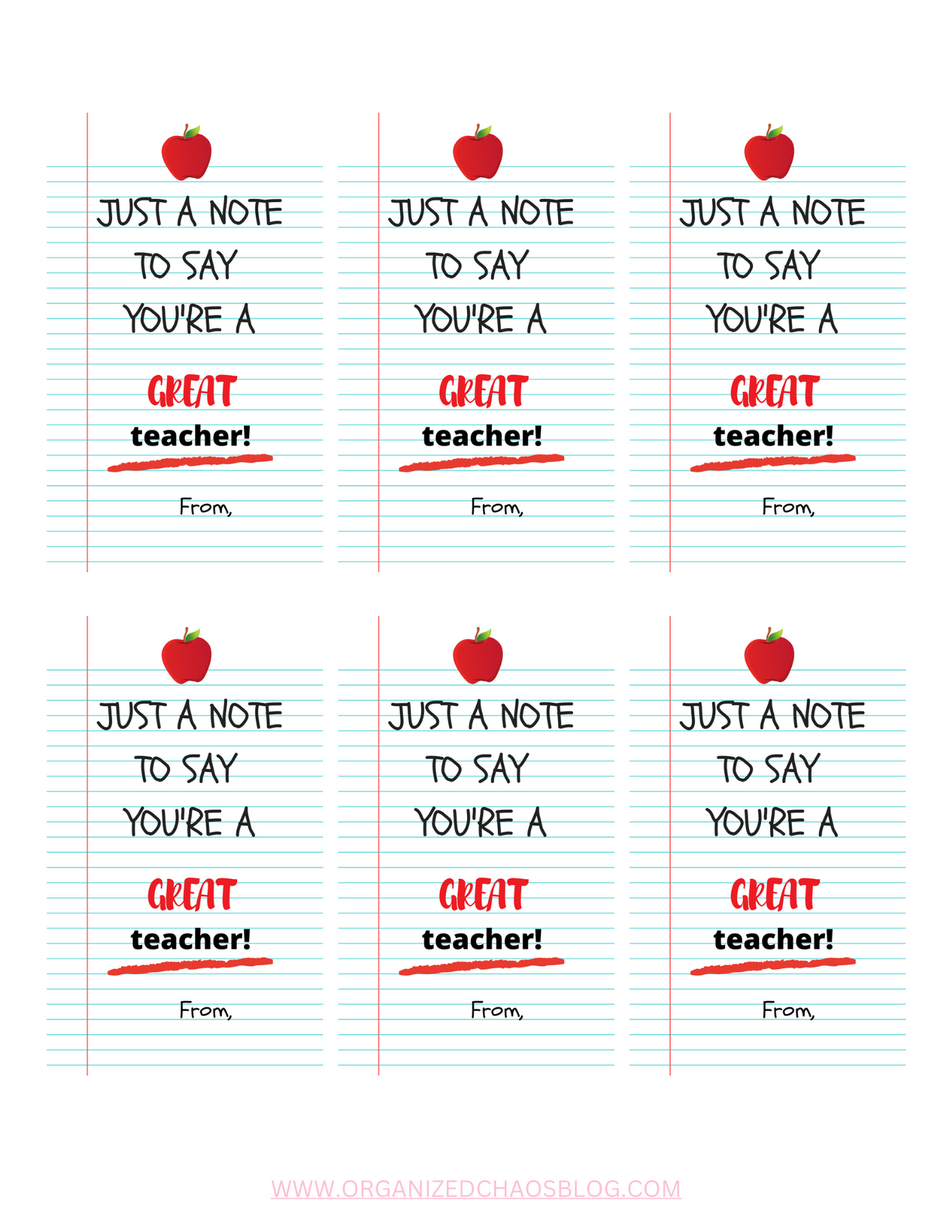 Teacher Appreciation Gift Tags
