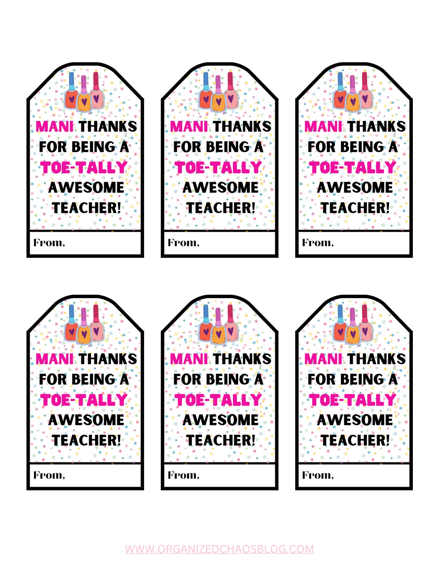 Teacher Appreciation Gift Tags