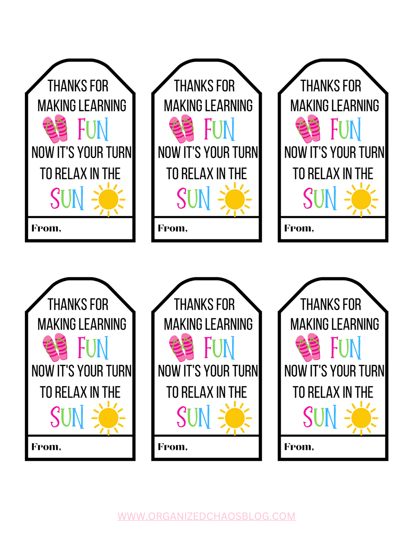 Teacher Appreciation Gift Tags