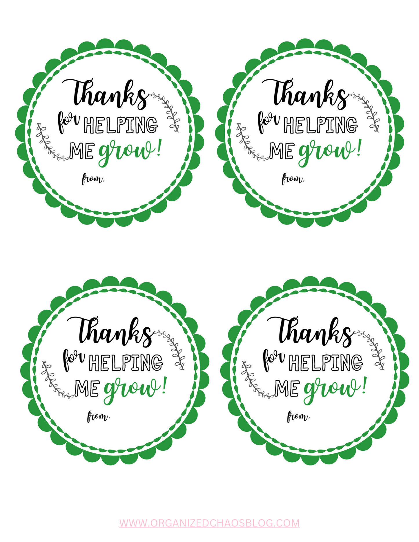 Teacher Appreciation Gift Tags