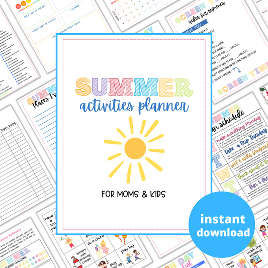 2025 Summer Activities Planner for Moms and Kids