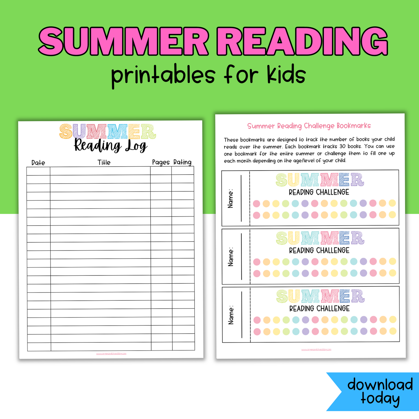 Summer Reading Challenge Printables for Kids