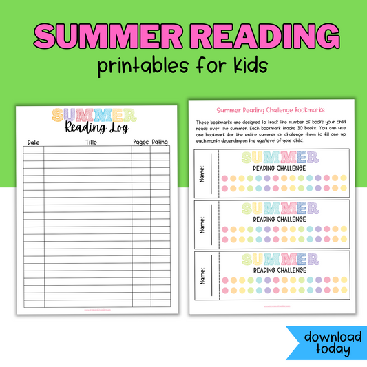 Summer Reading Challenge Printables for Kids