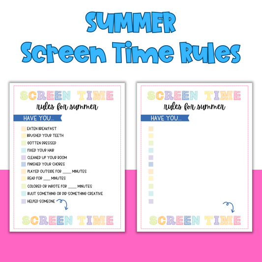 Summer Screen Time Rules